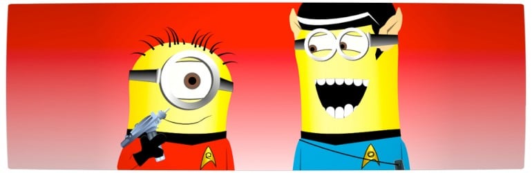 Vamers - Artistry - Star Trek Minions Banana Me Up - Rebooted Spock and Captain James T. Kirk - Banner
